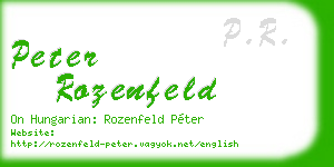 peter rozenfeld business card